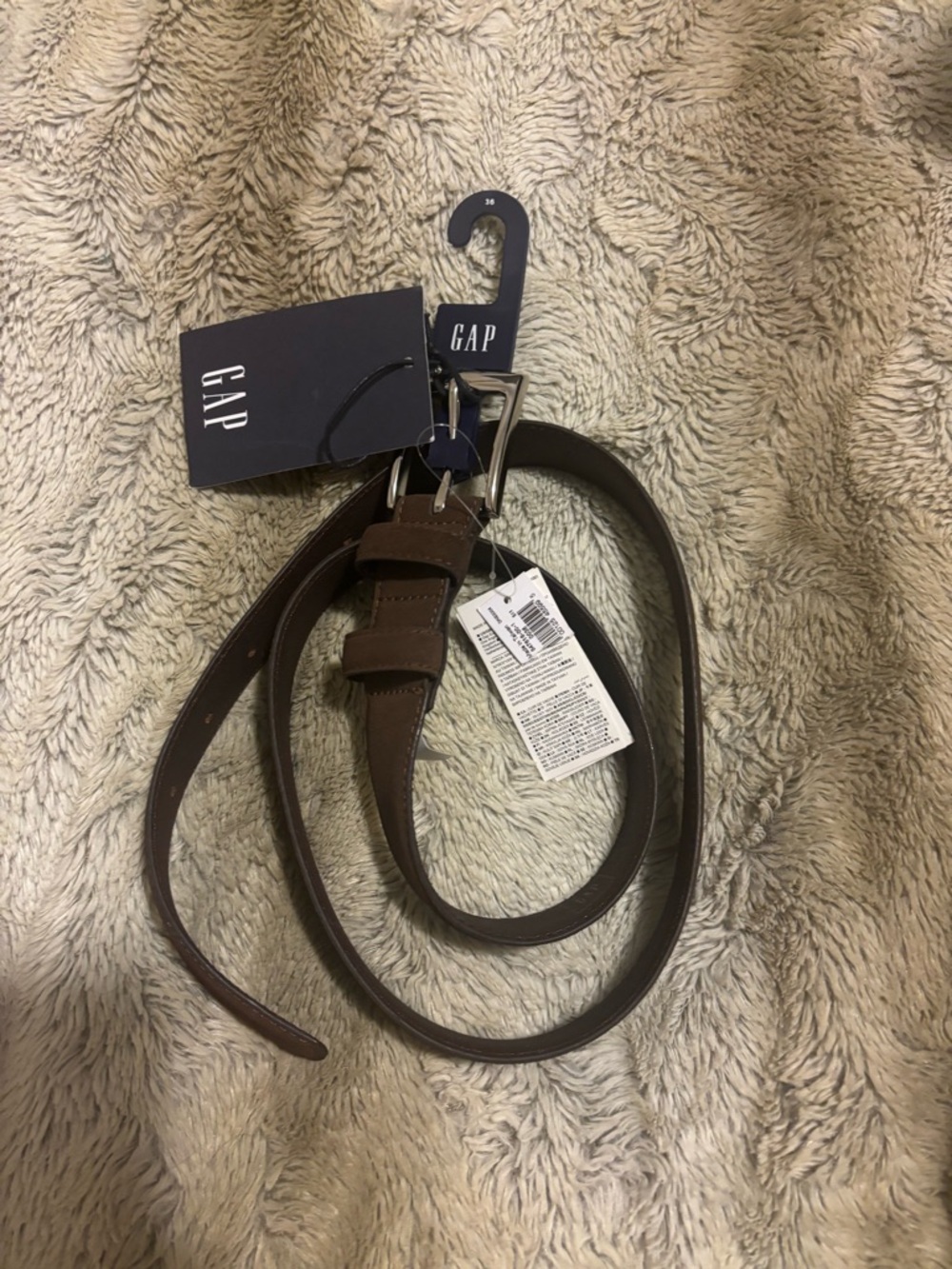 Gap Men’s Suede Leather Belt - SIZE 36 - NEW